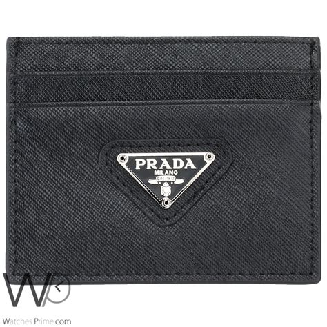 prada black leather card holder 100.00|Prada wallet with money clip.